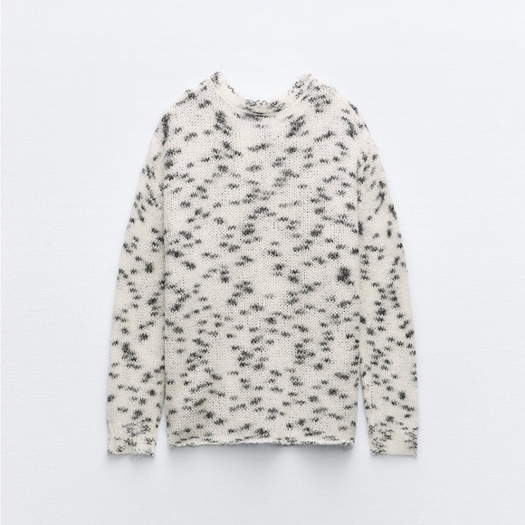 NWT Zara MIXED SLIT KNIT SWEATER - Picture 4 of 10